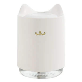 

USB Ultrasonic Air Humidifier Desktop 320ML Cute Cat Water Mist Diffuser Night Light Moisture Keeper