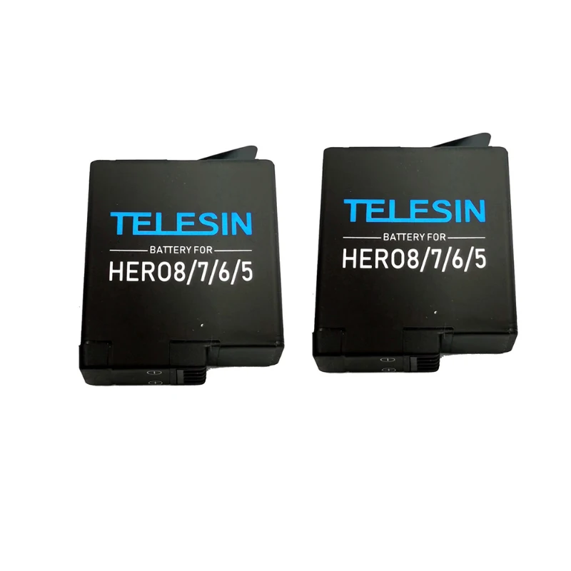 Новые аккумуляторы Telesin для gopro hero 8 black, сменная литий-ионная батарея, подходит для экшн-камеры gopro hero 5 6 7 hero 8 black - Цвет: 2pcs battery