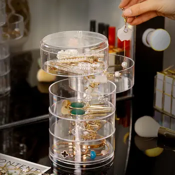

Practical Mini Small Storage organizer for cosmetics Desktop Storage Box Transparent makeup Organizer