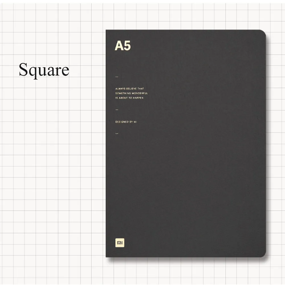 Xiaomi A5 блокнот 80 г блокнот дневник записная книжка 64 страницы внутренняя линия точка квадратная бумага канцелярские принадлежности Подарочная книга для офиса путешествия - Цвет: Темно-серый