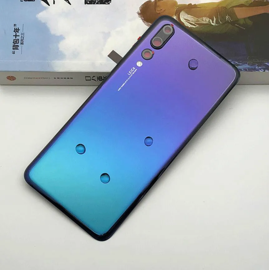 Для huawei P20 Pro Задняя стеклянная крышка батареи задняя дверь Корпус чехол панель для huawei P20 Pro Задняя стеклянная крышка с объективом камеры - Цвет: Aurora With Lens