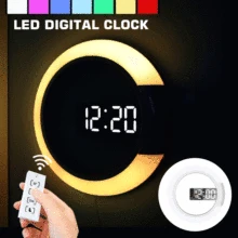 Mur LED horloge numérique Table horloge réveil miroir creux horloge murale moderne 3D Design veilleuse pour la maison salon décorations