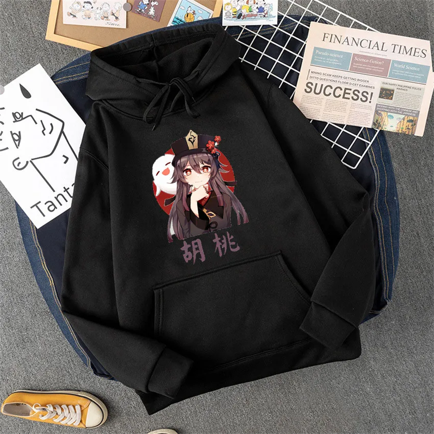

Genshin Impact Hu Tao Hoodie Kawaii Tops Aesthetic Loose Pocket Clothes Harajuku Clothing Casual Streetwear Women Sweatshirts