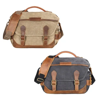 

Vintage Waterproof Batik Canvas Camera Bag Shoulder Casual Messenger Photography Bag for Canon Nikon Sony Dslr Camera