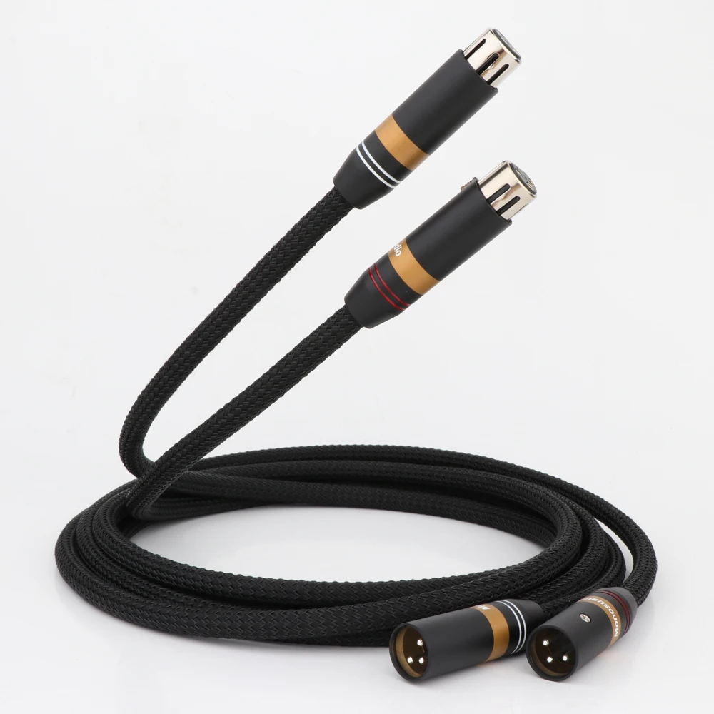 Monosaudio A202X 5N OFC медный посеребренный XLR штекер к гнездовой Соединительный