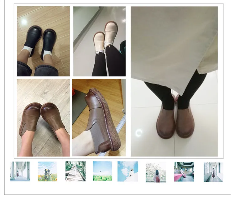 Японская обувь в стиле Харадзюку на плоской подошве в стиле ретро; повседневная обувь ручной работы на толстой подошве; обувь с большой головой в стиле мори; простая женская обувь