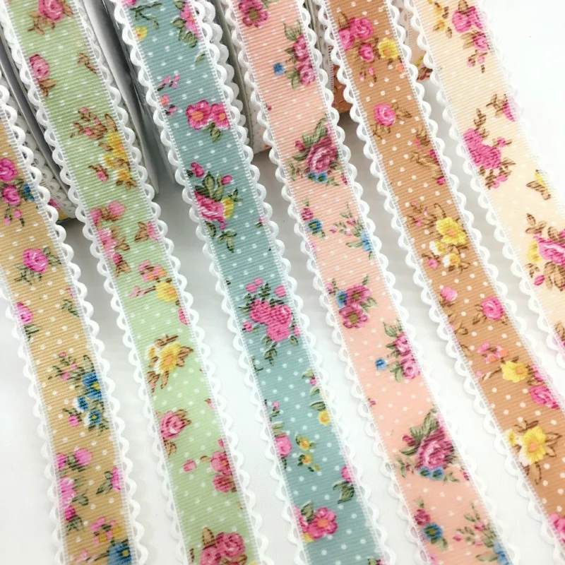 수제 DIY 공예 스크랩북용 꽃 양각 꽃 리본, 부활절 웨딩 크리스마스 파티 데코 선물 포장, 5Y 1.5-3.8cm