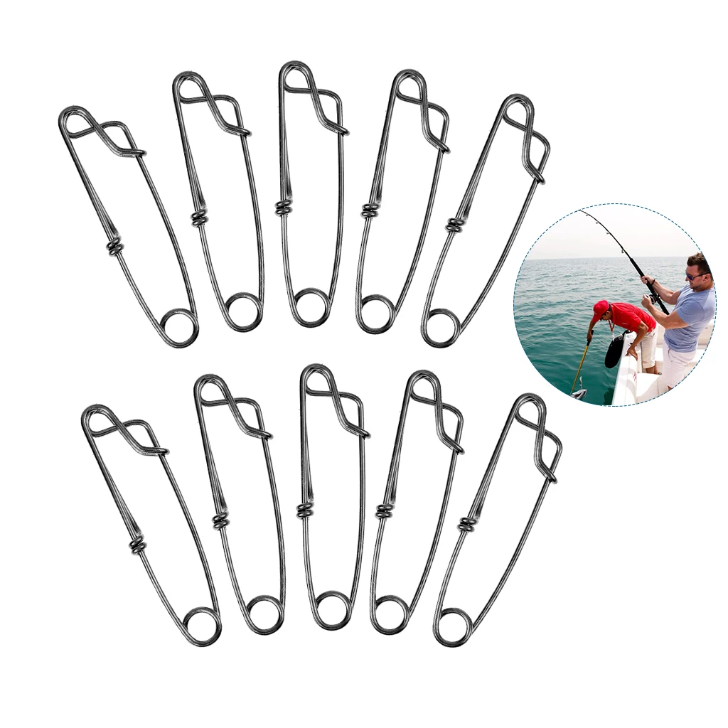 30pcs Stainless Steel Long Line Longline Clip Snap, High Strength