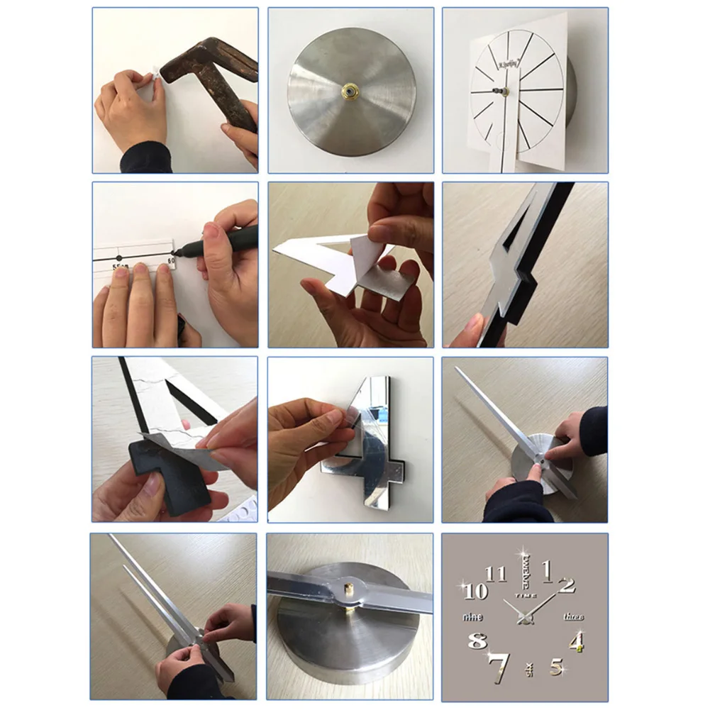 Современный дизайн, безрамные Акриловые DIY цифровые часы, настенные часы, наклейка для дома, гостиной, офиса, Декор, 3D настоящие большие настенные часы