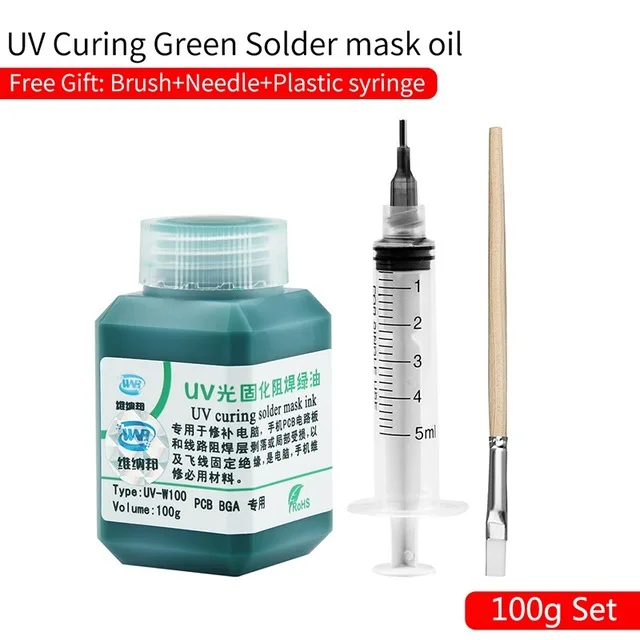 Green Oil UV curing Solder Mask Paint Prevent Corrosive Arcing for BGA PCB Rework Repair Tool Soft Brush USB LED Light Needle custom welding helmet Welding & Soldering Supplies