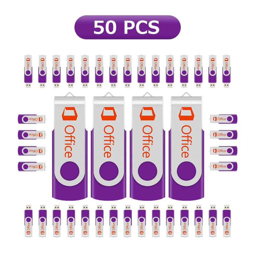 J-boxing 50X2 GB Выгравированный индивидуализированный логотип USB флеш-накопитель металлические, с принтом поворотный Достаточно Memory Stick Personalize Pen