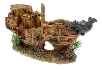 

Decor grotto for aquarium boat Gold, 32x13x16 cm, barbus, decor 016