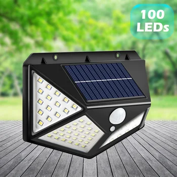 

Garden Solar Lamps Outdoor 3 Modes LED Solar Light with Motion Sensor IP65 Waterproof Outdoor Ligthing 100 LED Solar Wall Light