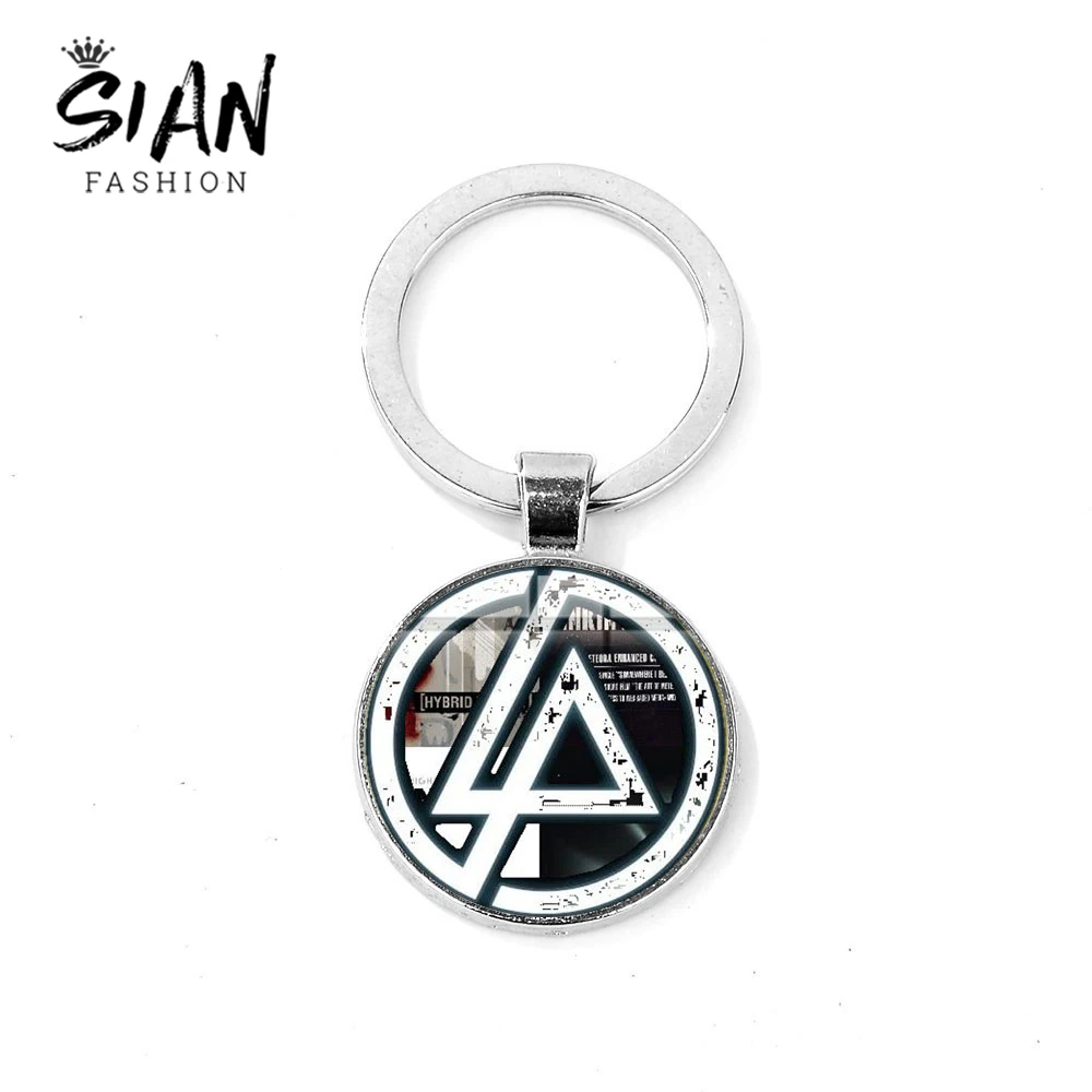 SINA Hot Rock Linkin Park Группа логотип брелок американская музыкальная группа стеклянный кабошон подвеска брелок серебряное покрытие ручной работы брелок