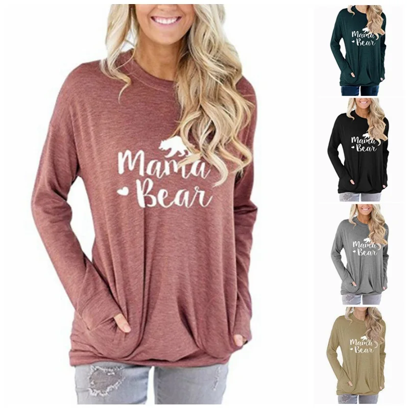 Лидер продаж на Amazon популярная стильная женская одежда Толстовка С Карманами