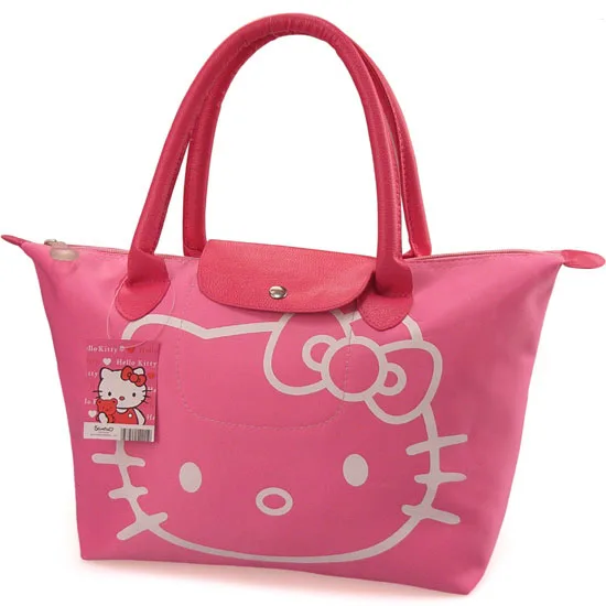Новая Модная Портативная дамская сумка HELLO KITTY, Большая вместительная Холщовая Сумка на плечо с милым рисунком, клатч, HK-213 - Цвет: Style three