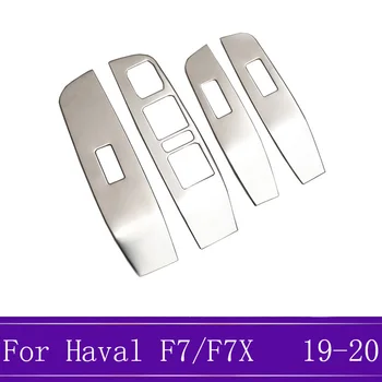 

4Pcs/set Stainless Steel Interior Windows Control Cover Stickers Car Styling Accessories For Great Wall Haval F7F7X 2019 2020