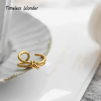 

Timeless Wonder Titanium Bowknot Solid Band Stackable Rings Stainless Steel Jewelry Women Punk Gothic Boho Ins Cute Trendy 6540