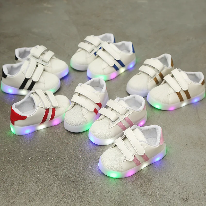 

Hook-Loop LED Lighted Comfortable Sports Children Girls Boys Casual Shoes Tennis Kids Sneakers Fashionshoe Stylish