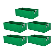 5 Pack Raised Garden Bed Grow Bag Vegetable Planting Bag Planter Pot With Handles For Plants Flowers Vegetables Green
