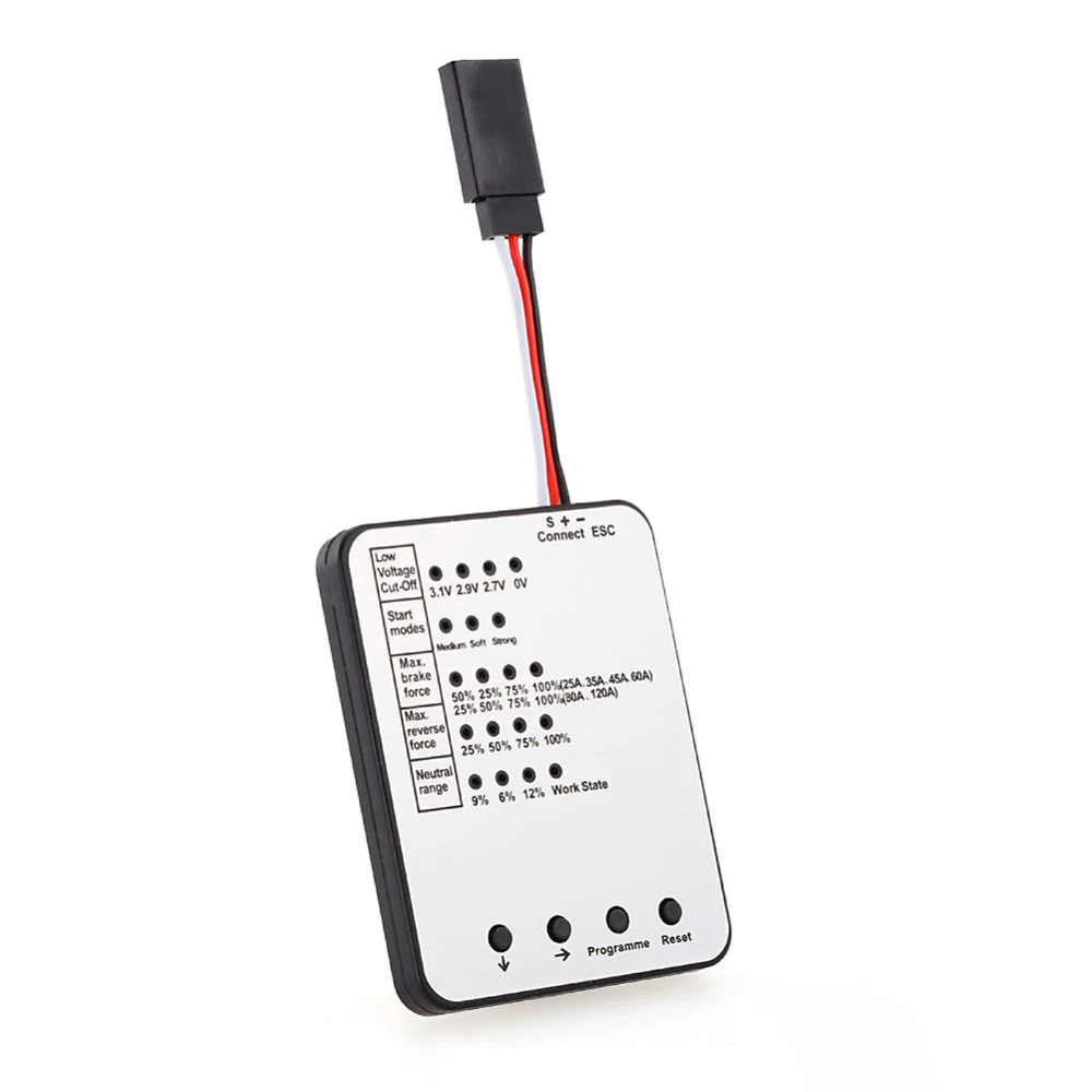 RC 자동차 프로그램 카드 RC 자동차 25A/35A/45A/60A/80A/120A/150A 브러시리스 ESC 용 취미 LED 프로그래밍 카드 초월