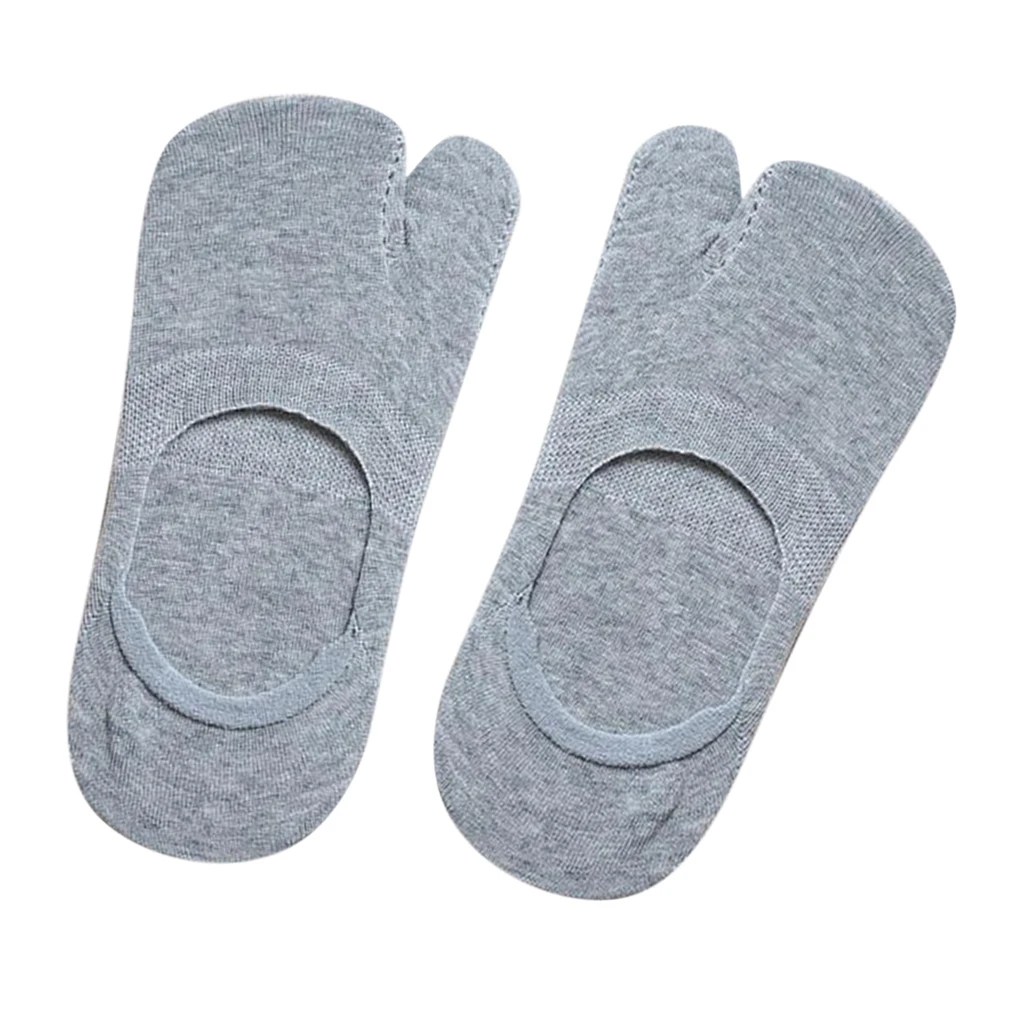 1 Pair Women No Show Socks Tabi Socks Non Slip Low Cut Boat Socks Summer Japanese solid color ladies  socks 2 toes