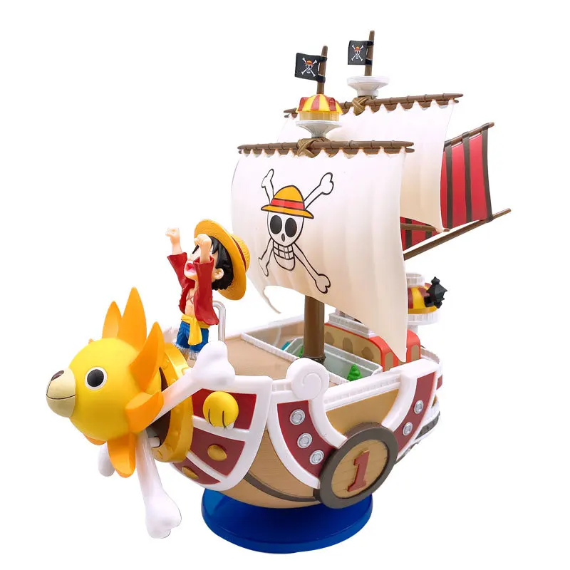 One Piece Ship Figure Luffy Model Toy Peripheral Super Cute Mini Boat Assembled Model One Piece Ship Blind Box Kid Birthday Gift