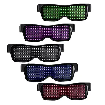 

LED Glowing Glasses Party Favor USB Rechargeable LED Light Up Eyeglasses with Flashing Neon Luminous Glasses for Halloween Party