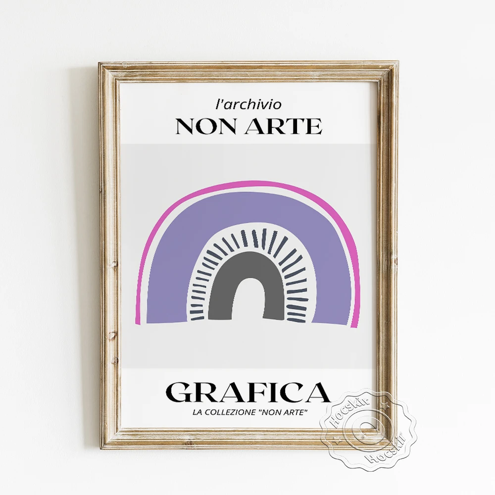 

Non Arte Exhibition Museum Poster, Grafica Abstract Art Festival Canvas Painting, Colour Geometry Pattern Living Room Home Decor