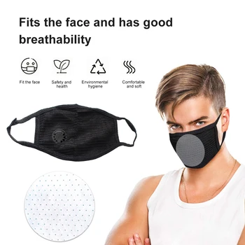 

Cotton Fabric Mouth Face Mask PM2.5 Anti Haze/ Dust Pollen/ Bacteria Mask Respirator With Breath Wide Straps Washable Unisex