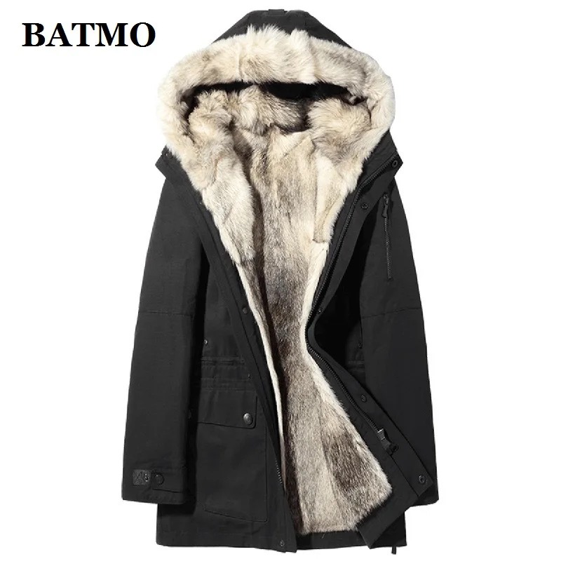 BATMO Новое поступление зимние высококачественные мужские парки из натурального волчьего меха, мужские меховые куртки, 1126A