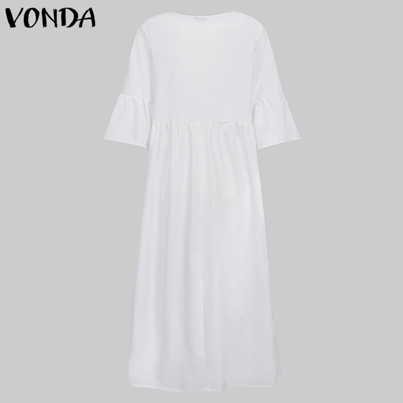 VONDA, летнее платье для беременных,, сексуальное, v-образный вырез, половинный рукав, сплошной цвет, Платья для вечеринок, пляжный сарафан, богемный стиль, платья для беременных