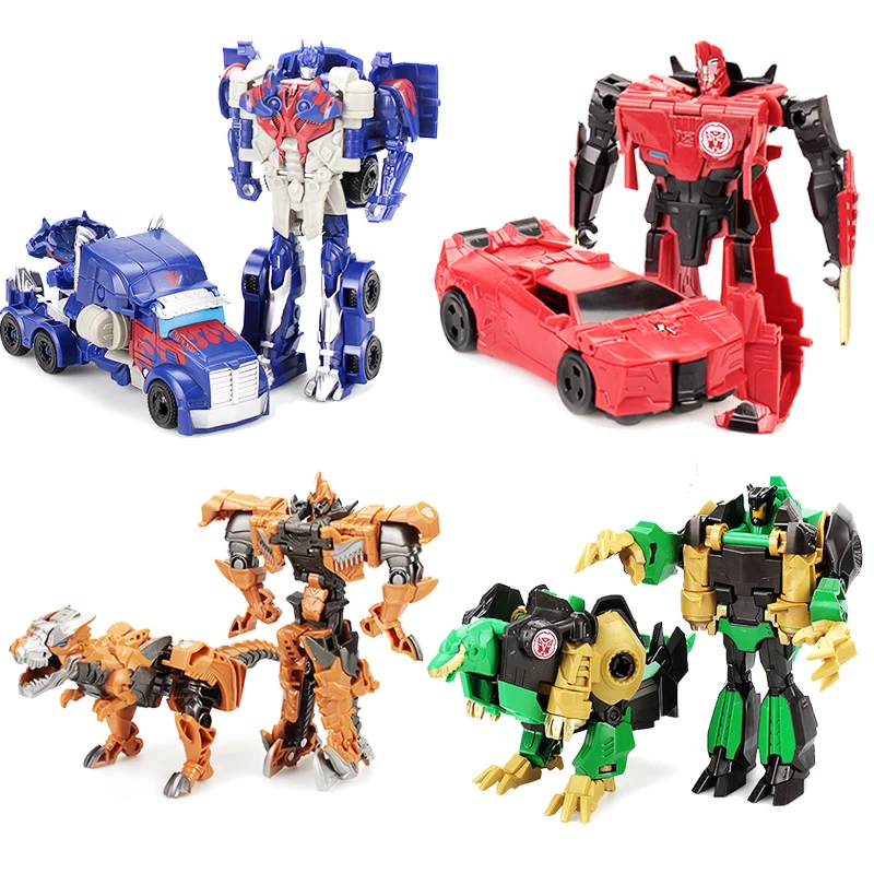 12cm Transformation Robot Kit Toys Transformer 2 in 1 one Step Deformation Optimus Hornets Model Deformed Car Toy for Boy Gift