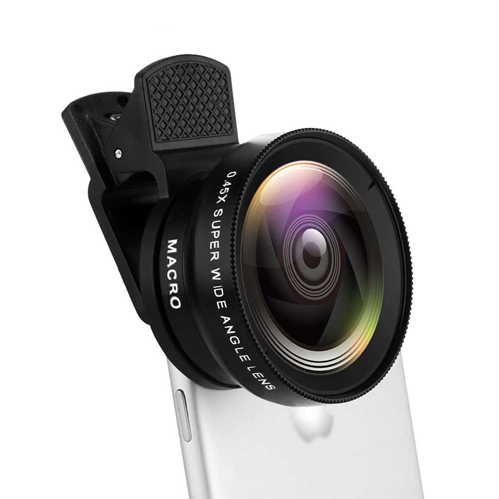2 funktionen Handy Objektiv 0.45X Weitwinkel Len 12.5X Makro HD Camera Objektiv Универсальный мех iPhone Android-Handy DIFODA