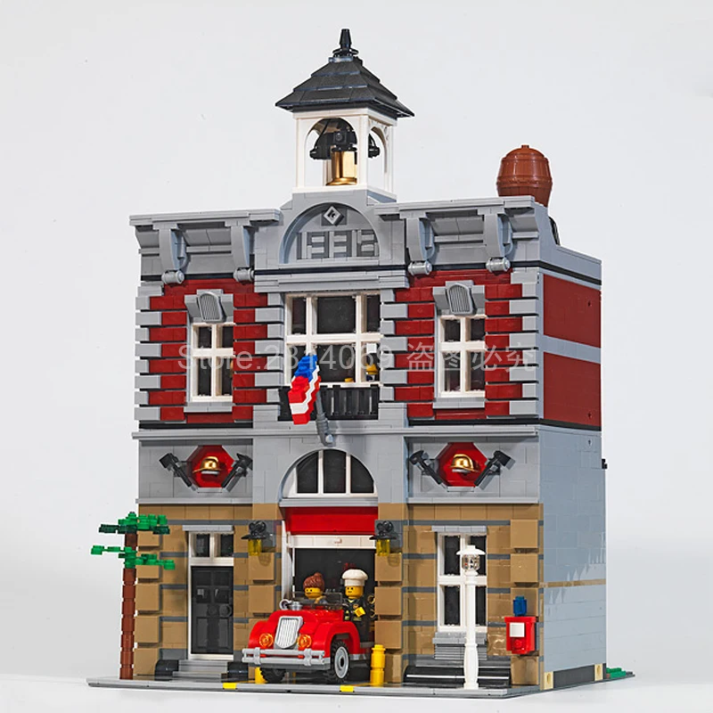 

Creator Series 15004/84004 2313Pcs City Street Series Fire Brigade Model Building Brick Compatible 10197 Children's Toys Gifts