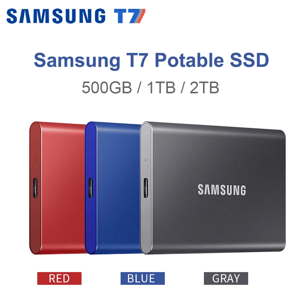 Samsung T7 Portable Ssd 500gb 1tb 2tb Usb 3.2 External Solid State 
