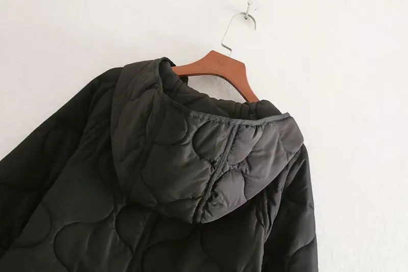 ZA, осенне-зимнее пальто, женская куртка, длинная, тонкая, хлопковая одежда, повседневная, черная, с длинным рукавом, с капюшоном, на молнии, пальто,, новинка