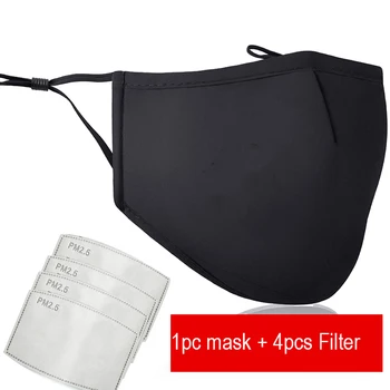

PM2.5 Cotton Adult Mouth Mask Anti Dust Mask 4pcs Activated Carbon Filter Windproof Mouth-muffle Bacteria Proof Flu Face Masks