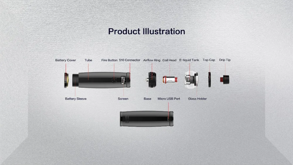 UWELL Nunchaku 2 Kit 5-100 W 5ML Nunchaku 2 Tank supports 18650/20700/21700 batteries E-cigarette Vape Kit