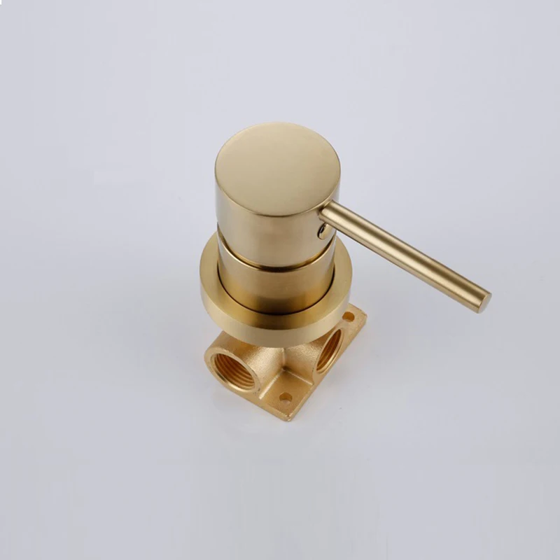 MTTUZK настенный 2 входа 1 выход воды Латунь душевая головка переключатель смесителя горячей и холодной смесительный клапан для настенного крепления раздельный кран - Цвет: brushed gold