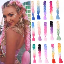 2" огромные косы, вязанные волосы, Омбре, косички, волосы для наращивания, 100 г/упак., длинные канекалон, синтетические волосы для африканских косичек, Msglamor