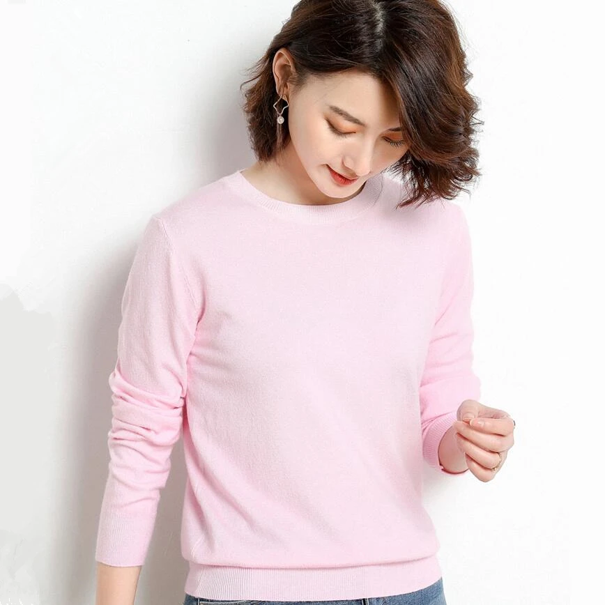 

Knitted Women O-neck Sweater Pullovers Knit Jumper Spring Autumn Basic Women Sweaters Pullover Soft Slim Fit Top Knitwear Female