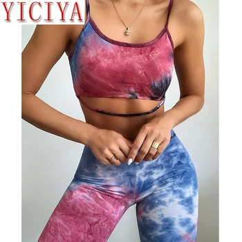 

YICIYA biker shorts set clothes for women hollow out crop sleeveless fitness female summer outfit streetwear skinny hit color