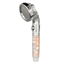 Hot Bathroom 3 Modes High Pressure Adjustment Ionic Mineral Anion on/Off Switch Button Water Saving Handheld Shower Head Filter