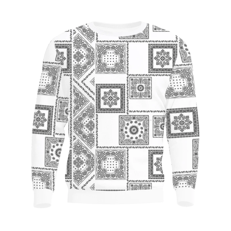 

New Fashion Men Women 3D Printed Bandana Sweatshirt Paisley Sleeve T Shirt Sport Pullover Tops Tees v8