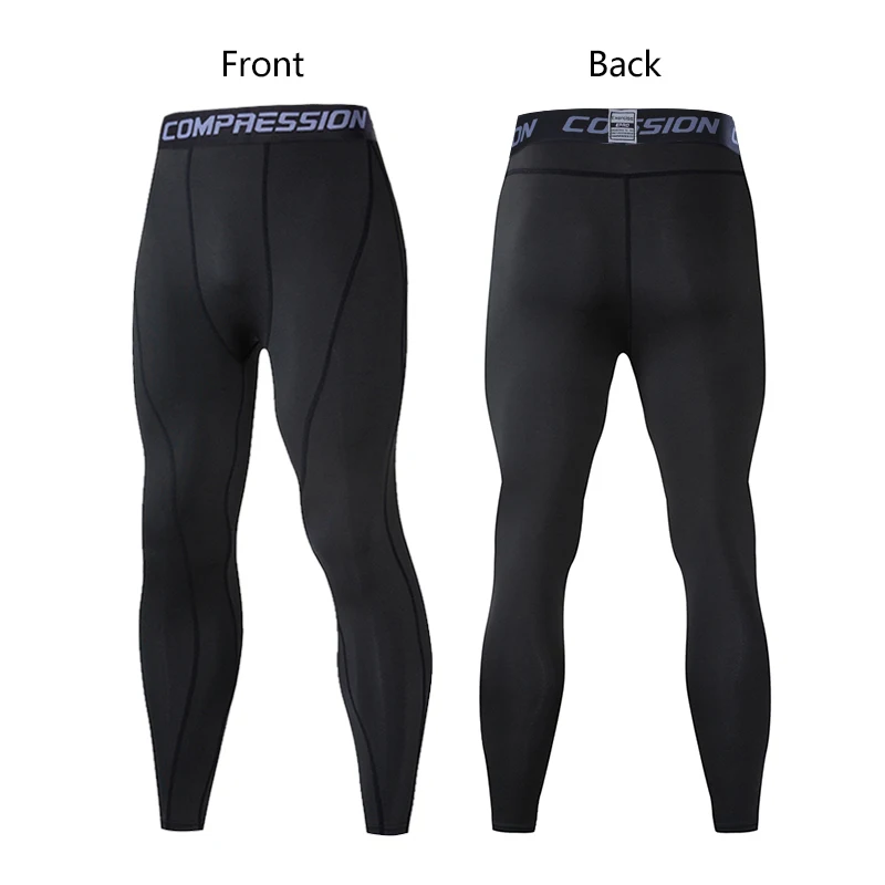 1605 Negro - Mallas de Compresión de Lycra para Hombre