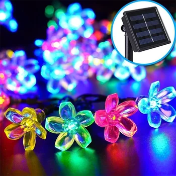 

7M Solar Power Led Light String 8 Modes with Remote Control 50Led Outdoor Solar Lamps Holiday For Christmas Party Garland Garden