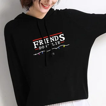 

New women's sweater female Strange Story Cool Logo Casual Stranger Things fashion wild hooded Outwear sweater