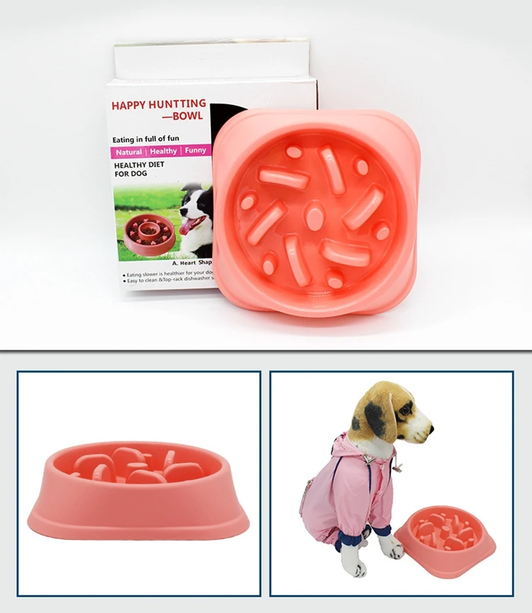 Pet медленная кормушка миска для собак пластиковая медленная миска для еды для собак кошачий контейнер для еды анти дроссель кормушка для собак Предотвращение ожирения миски для домашних животных