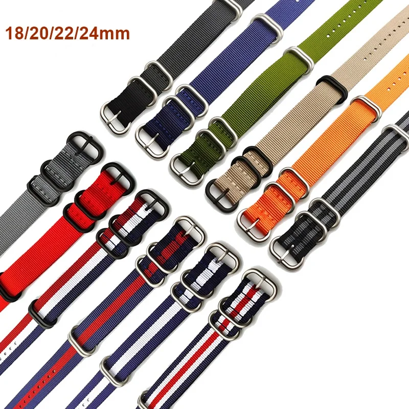 Cinturino Per Orologio Nato In Nylon Cinturino Zulu Cinturino In Acciaio Inossidabile 5 Anelli Fibbia Cinturino In Tessuto Intrecciato 18Mm 20Mm 22Mm 